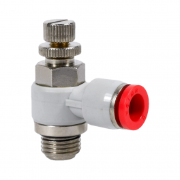 SC-BL-04-M5-EC Фитинг угловой с регулировкой расхода (пневмодроссель), 4мм x M5